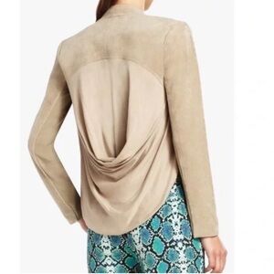 BCBGMaxAzria Tan Drape Back Jacket